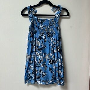Tybee Island Girls Blue/White AUDREY Sea Life Boho Sundress,One Size,2T-4T